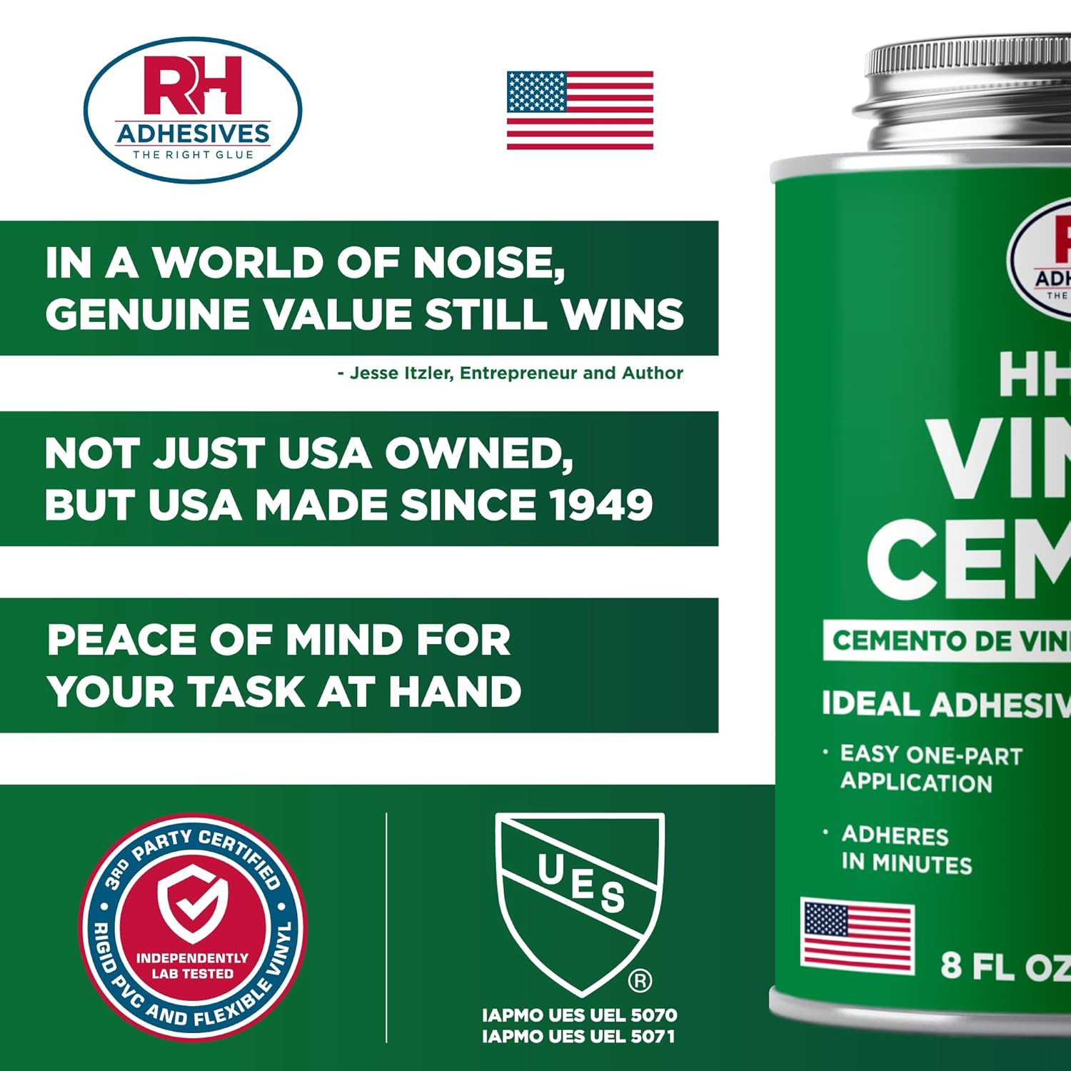 HH-66 Vinyl Cement 8 Oz – Vinyl Adhesive, Cement Glue, Industrial Contact Cement