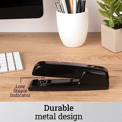 Desktop Stapler 30 Sheet Capacity All Metal Jam Resistant Antimicrobial Black