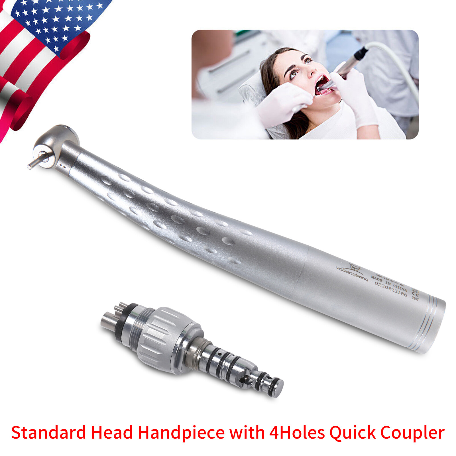 USA Dental High Speed Turbine Handpiece Standard Head w/ 4Hole Quick Coupler GB4