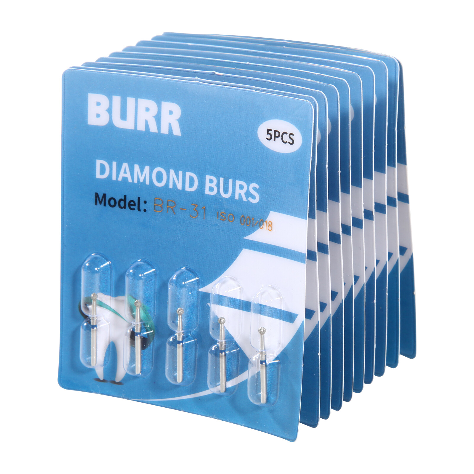 BURR Dental FG 1.60mm Diamond Burs For High Speed Handpiece Friction Grip Ir