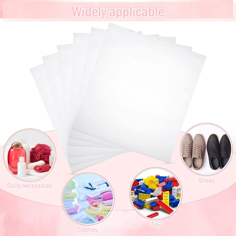 50 garment packaging bags, 7×8 inch frosted zipper bags with ventilation holes.
