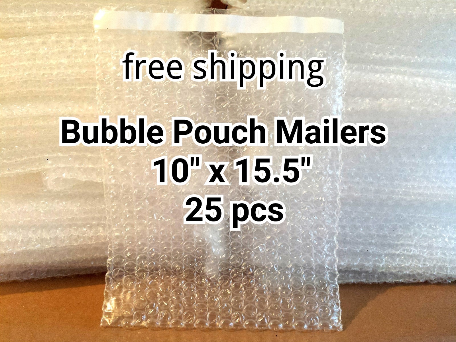 Lots of 25 10″ x 15.5″ BUBBLE OUT BAGS POUCHES SELF SEAL MAILERS BAGS WRAP CLEAR