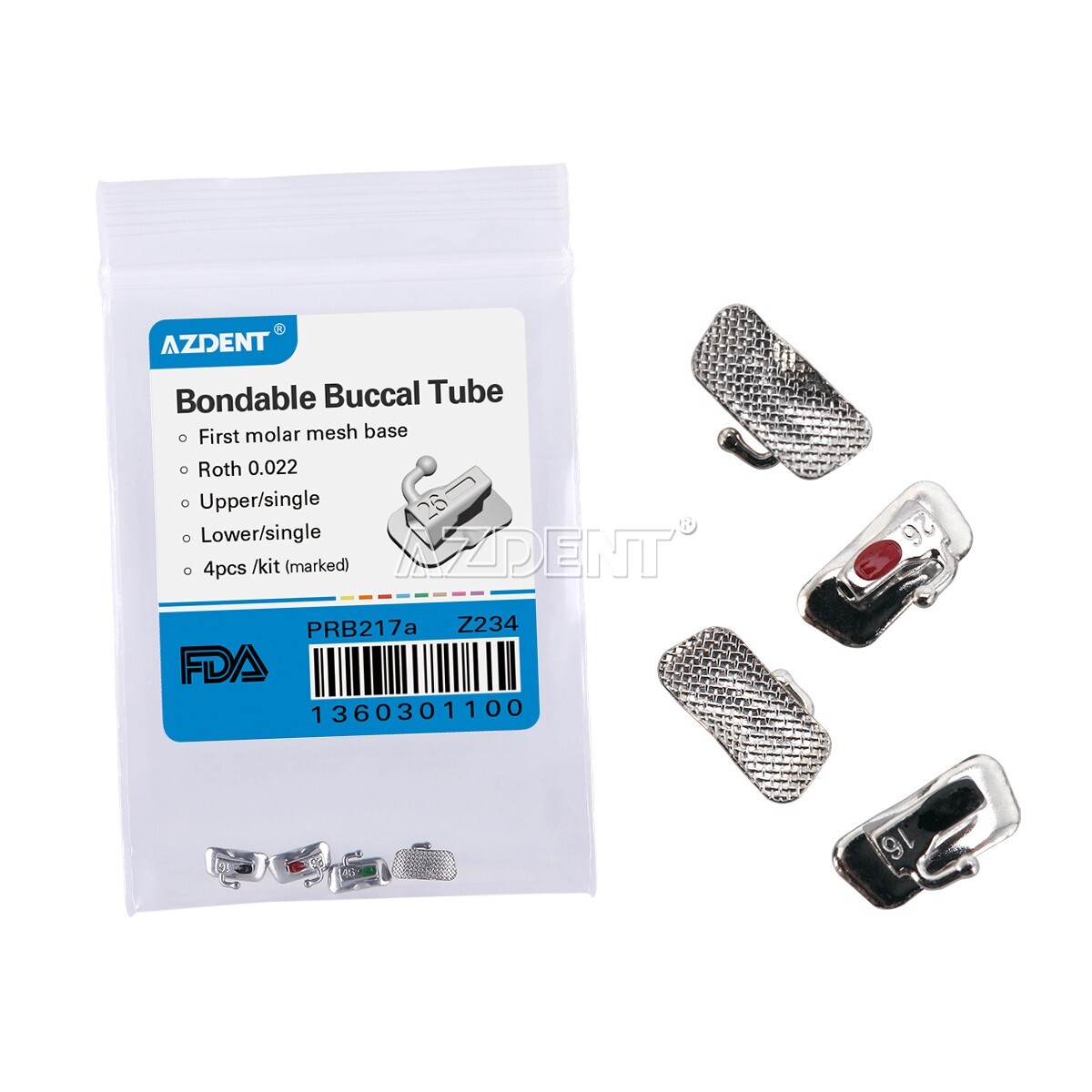 20 Kits Orthodontic 1st Molar Bondable Non-convertible Buccal Tube Roth.022