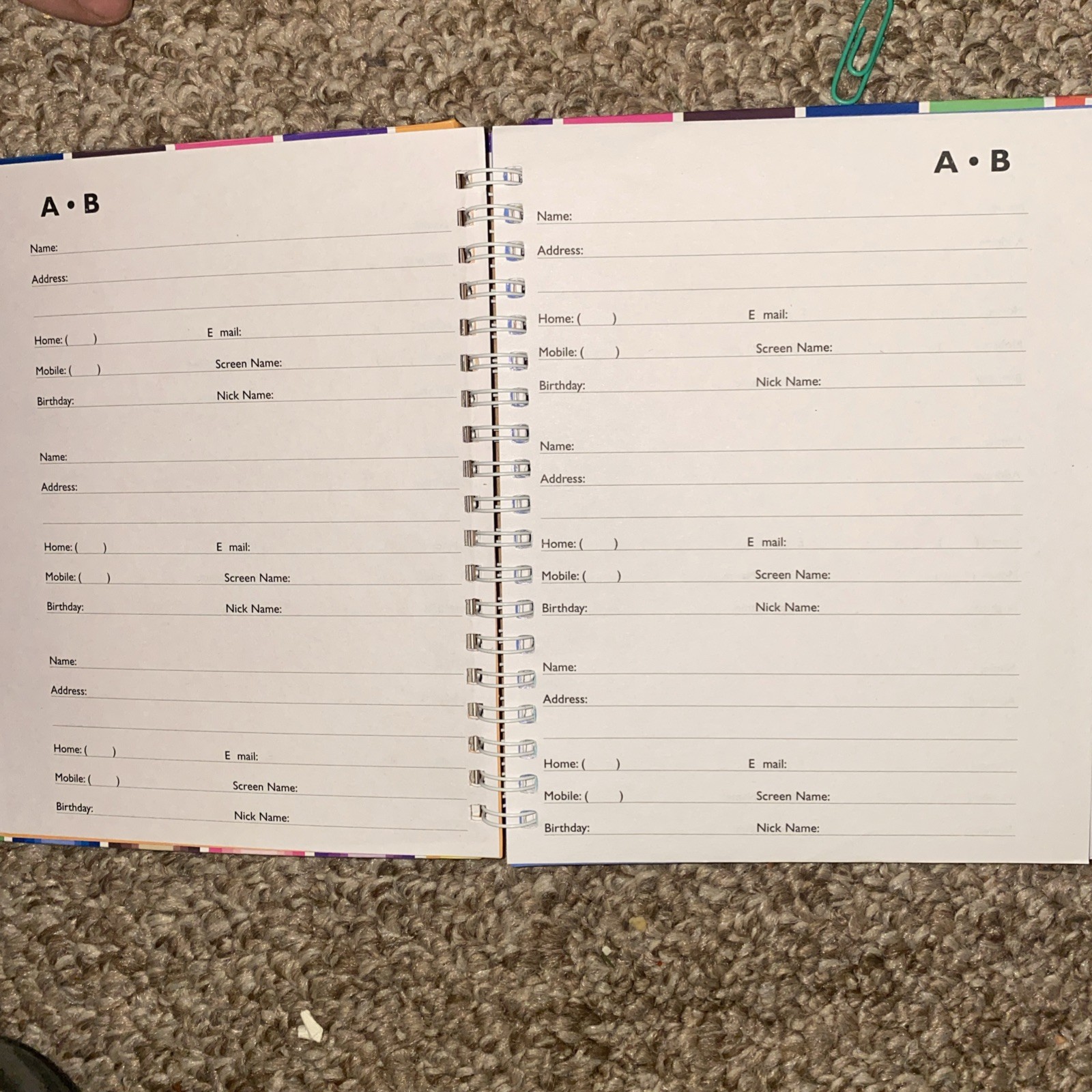 Vintage Address Book Classic Multicolor Still New Never Used