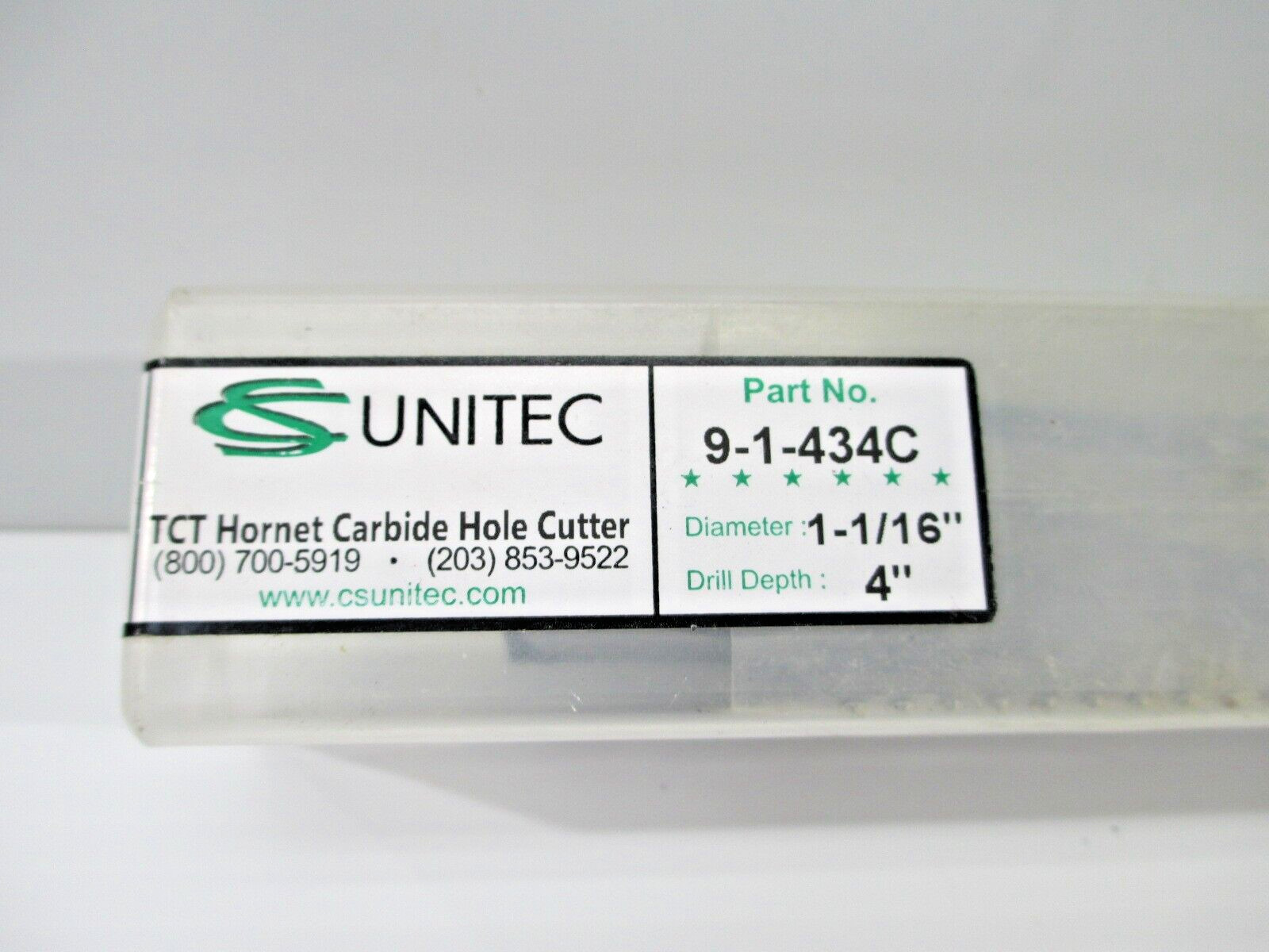 CS UNITEC CARBIDE CUTTER w/ PILOT PIN 9-1-434C 1-1/16″ DIAMETER 4″ DEPTH DRILL