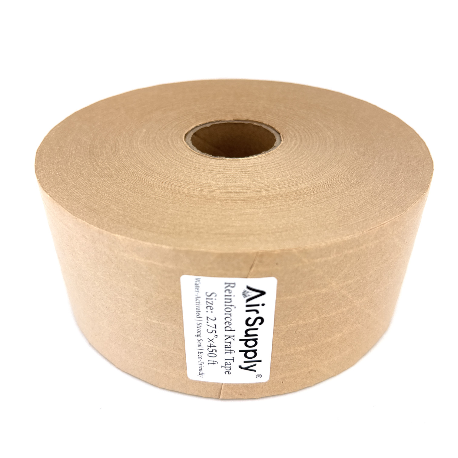 Reinforced Water Activated Kraft Carton Sealing Gummed Tape 2.75″ x 450 ft Tan