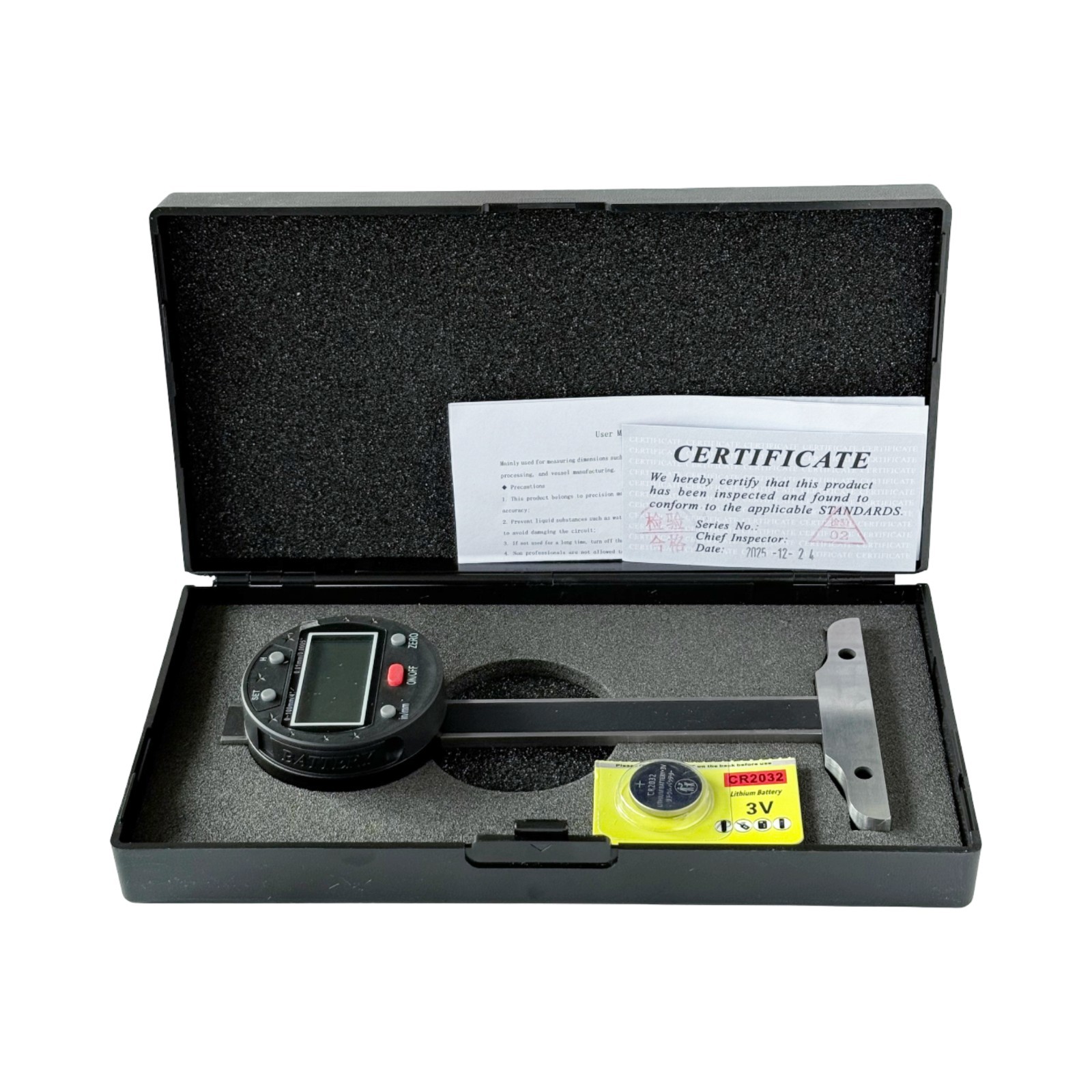 Digital Depth Gauge 0-100mm / 0-4 inch, Electronic Depth Measuring Tool with LCD