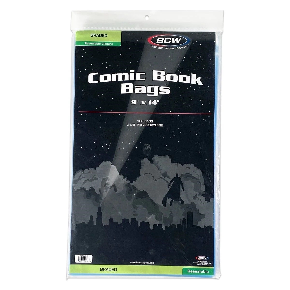 New BCW Graded Comic Book Resealable Bags 9×14 100 Acid Free Bags For CGC CBCS