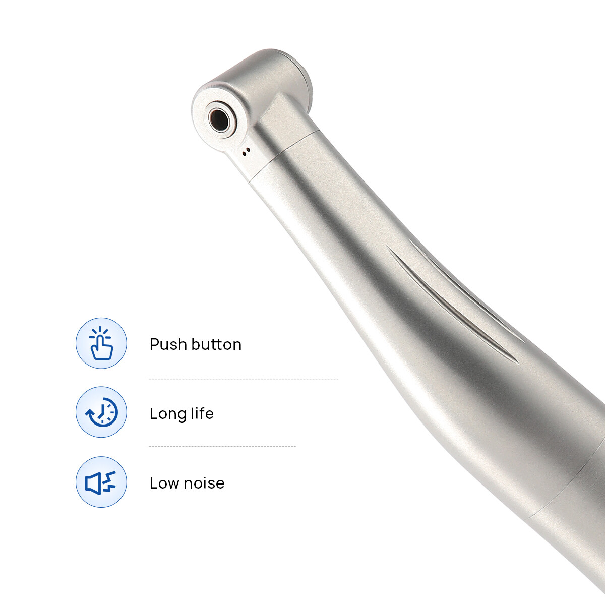 Dental 1:1 Fiber Optic Contra Angle Handpiece Internal Spray Push Button E-Type