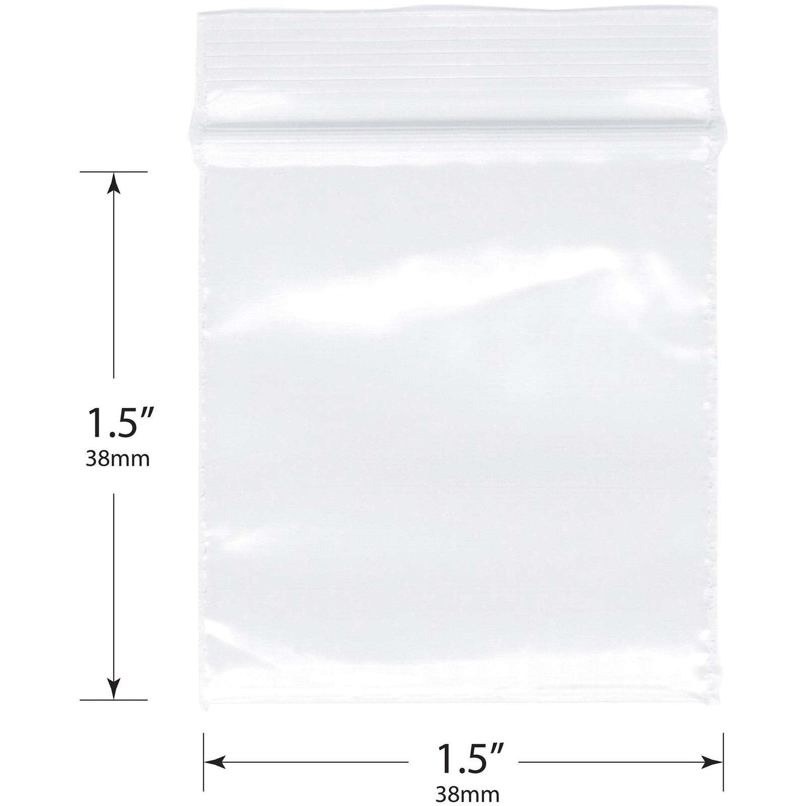 Plymor 1.5″ x 1.5″, 2 Mil Zipper Reclosable Plastic Bags