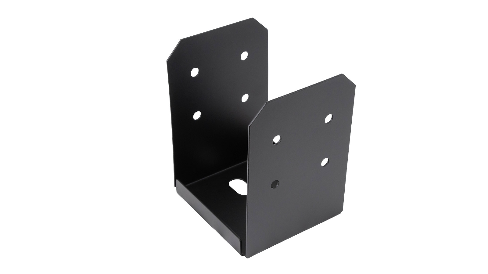 4PACK 8×8 Post Base Bracket for Pergola, Black Powder Coated Steel with Standoff
