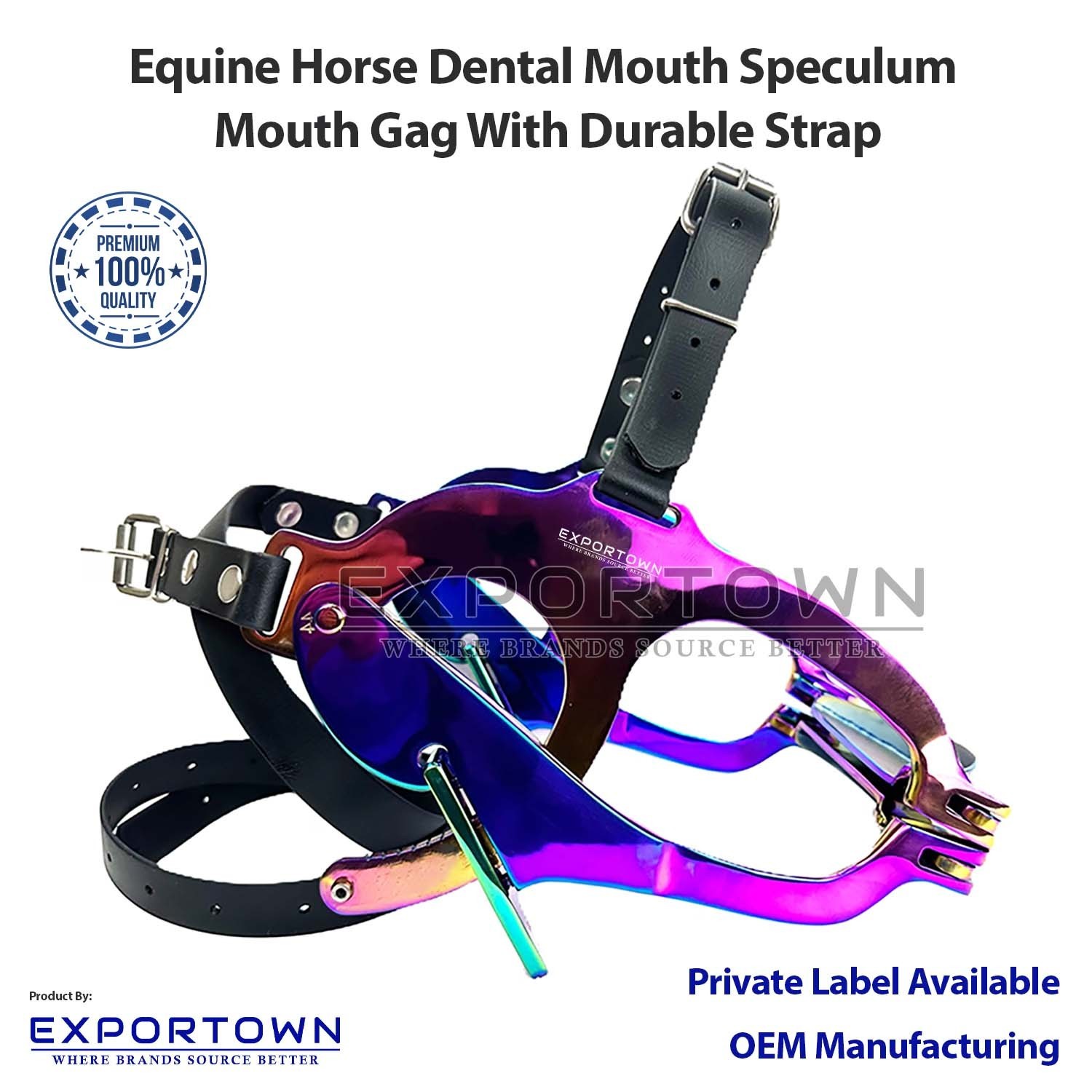 Premium multicolor Full Mouth Gag Equine Horse Dental Speculum Durable Straps