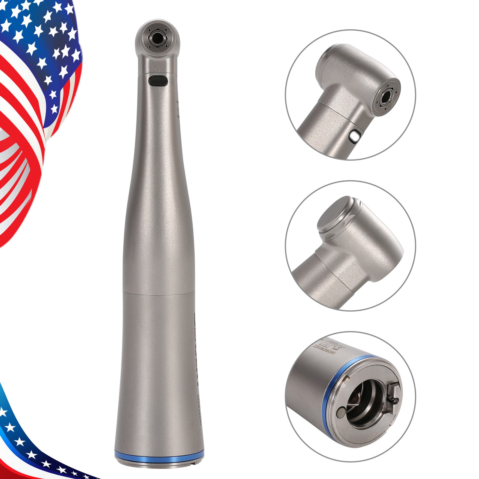 SANDENT Dental 1:1 Fiber Optic LED Contra Angle Handpiece Inner 4 Spray E-type