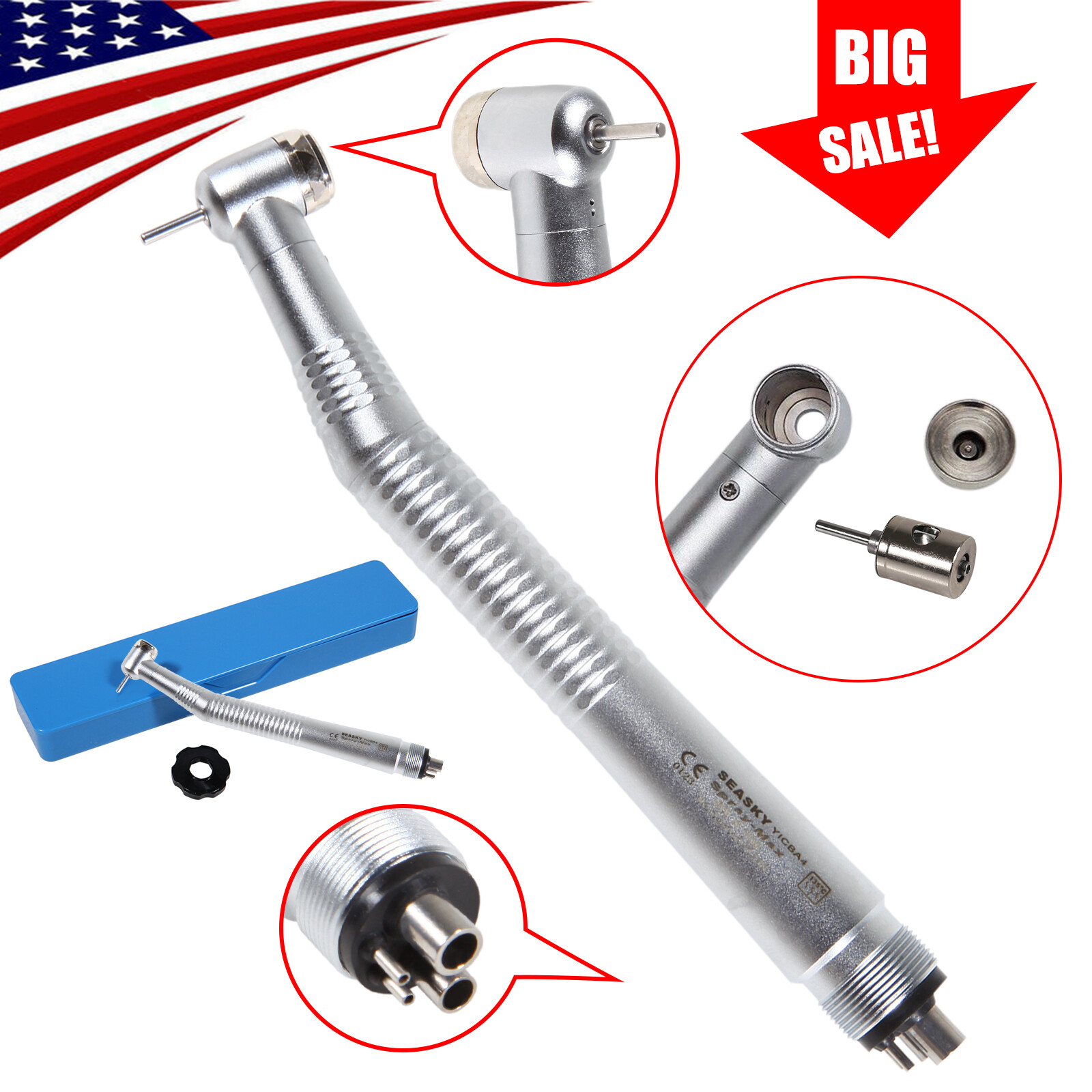 SEASKY Dental High Speed Handpiece Standard Head 4 Holes fit NSK Pana Max PA