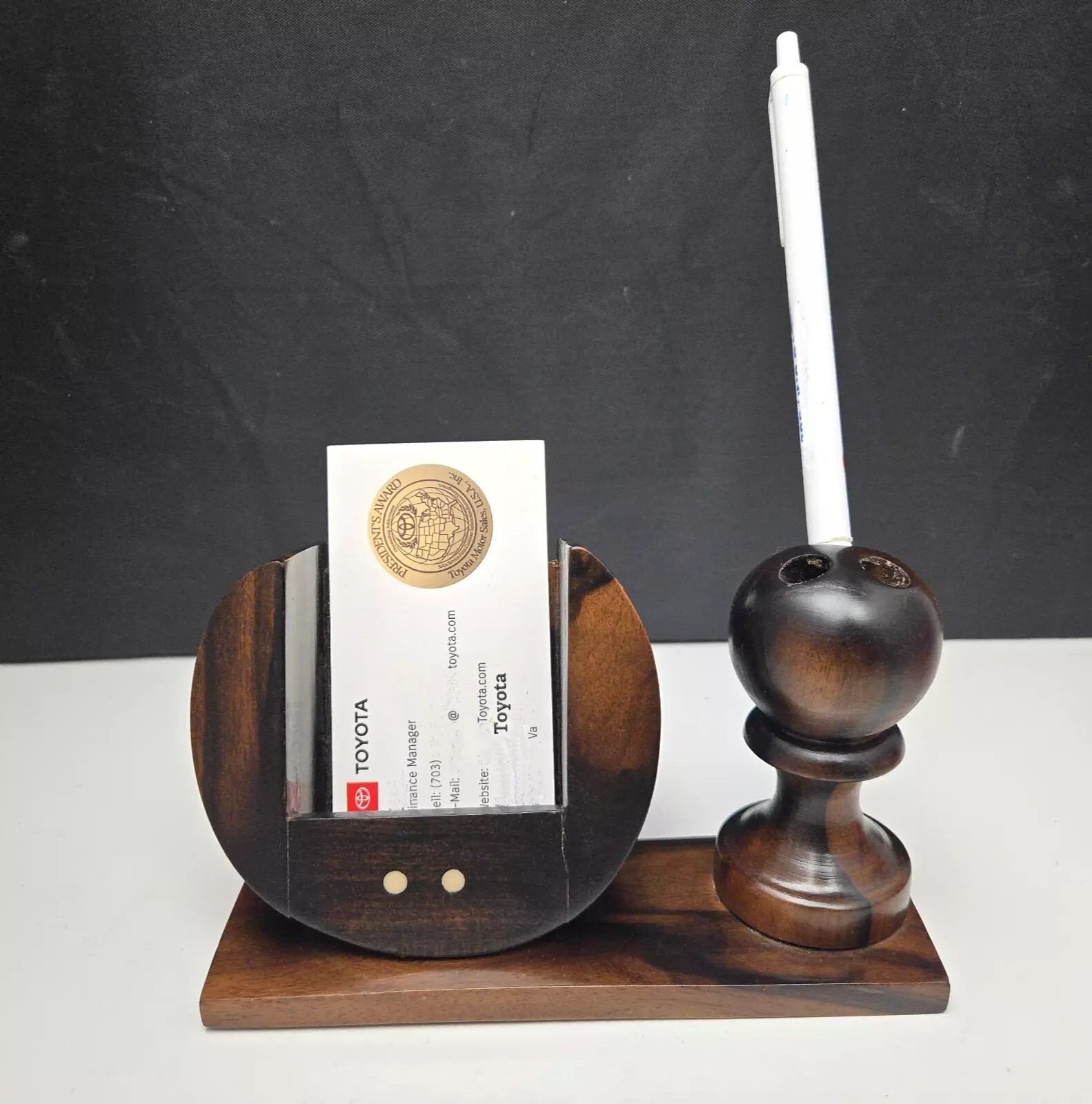 Rosewood Business Card and Pen Holder Desktop Set Kamagong Handmade Philippines