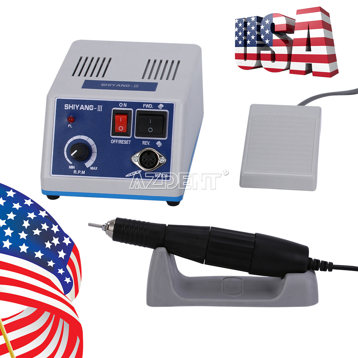 Dental Lab Marathon Electric Micromotor Polishing 35K rpm Handpiece/Carbide Burs
