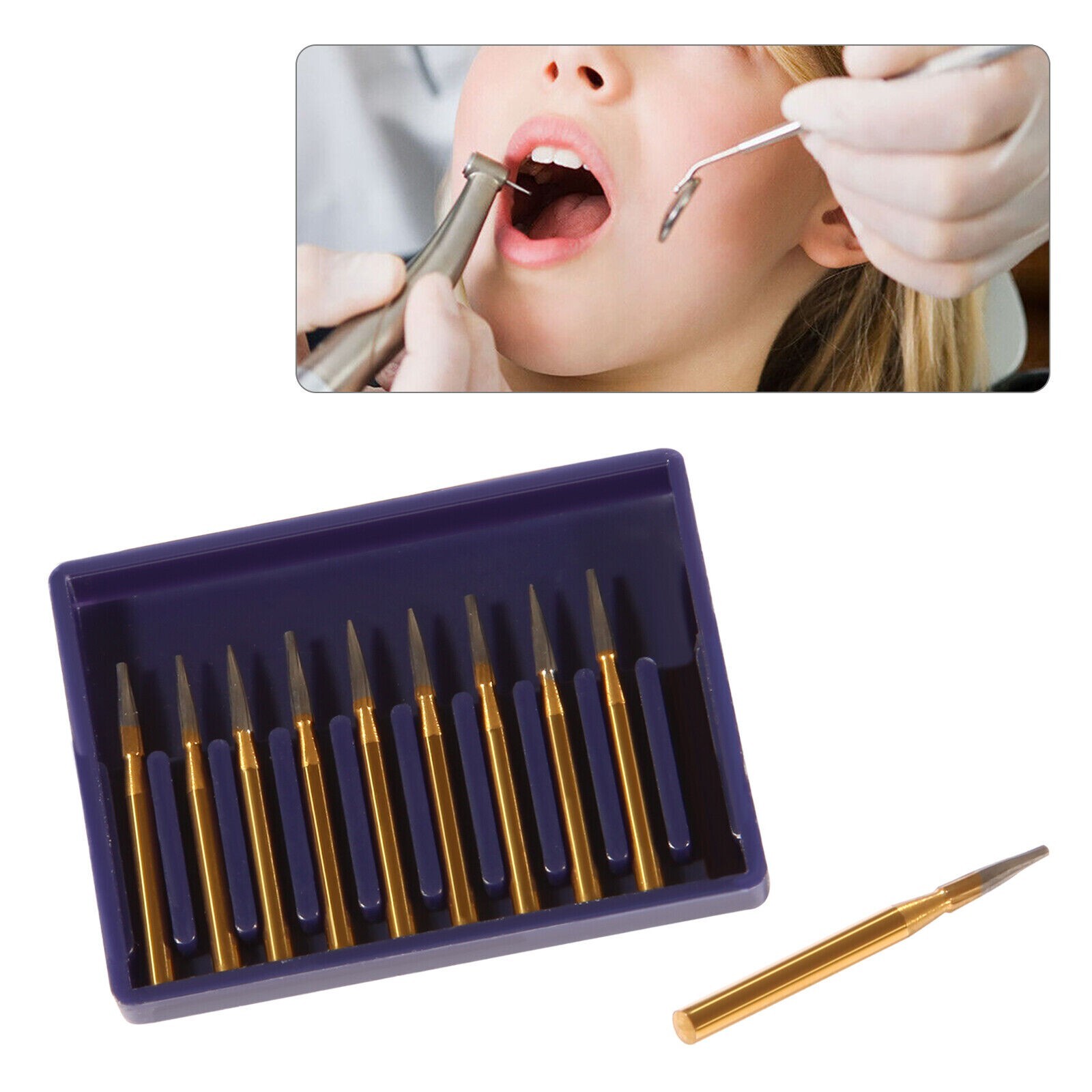 5 box Dental Trimming Finishing Gold Burs Carbide FG 7901 High Speed Handpiece u