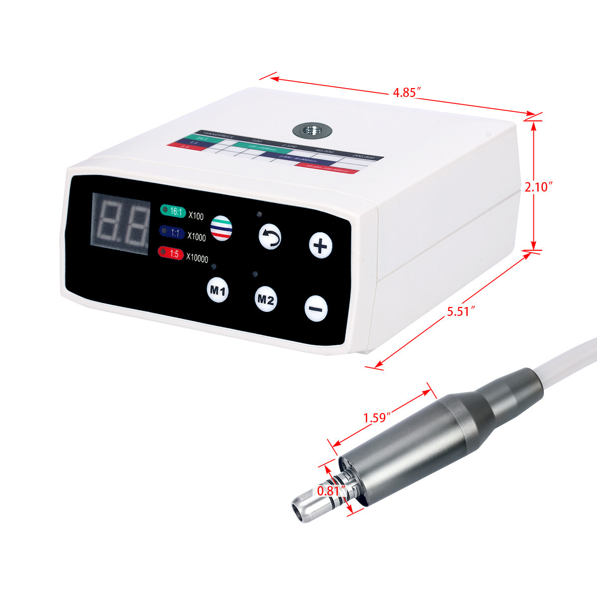 AZDENT Dental Brushless LED Electric Micro Motor 1:5/1:1 Increasing Handpiece