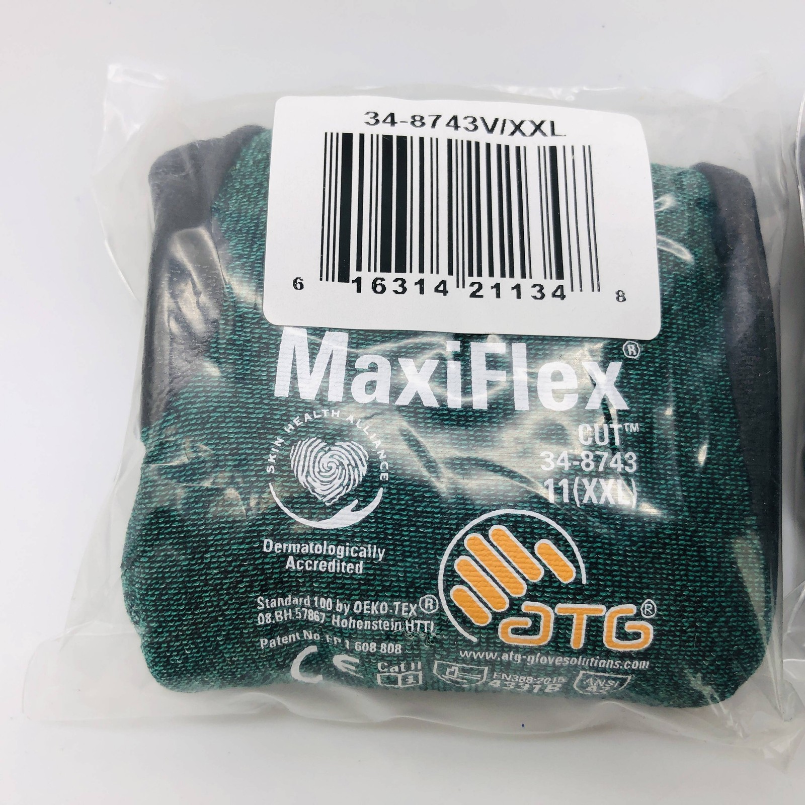 ATG 34-8743V Maxiflex Cut Resistant Gloves 2XL Palm Coated Breathable 3 Pairs