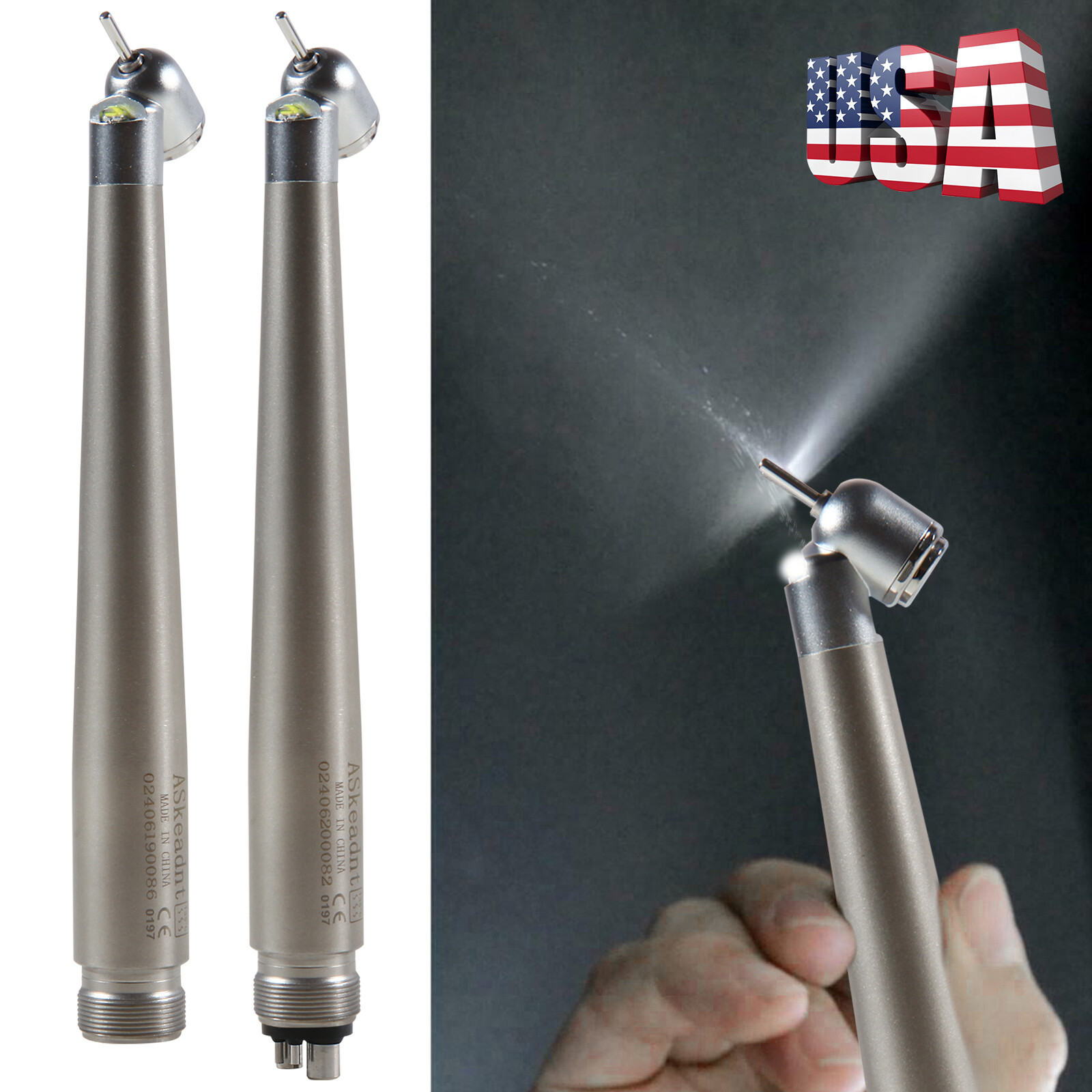 NSK Style 45 ° LED E-generator Dental High Speed Handpiece Ti-MAX X450 2/4Hole