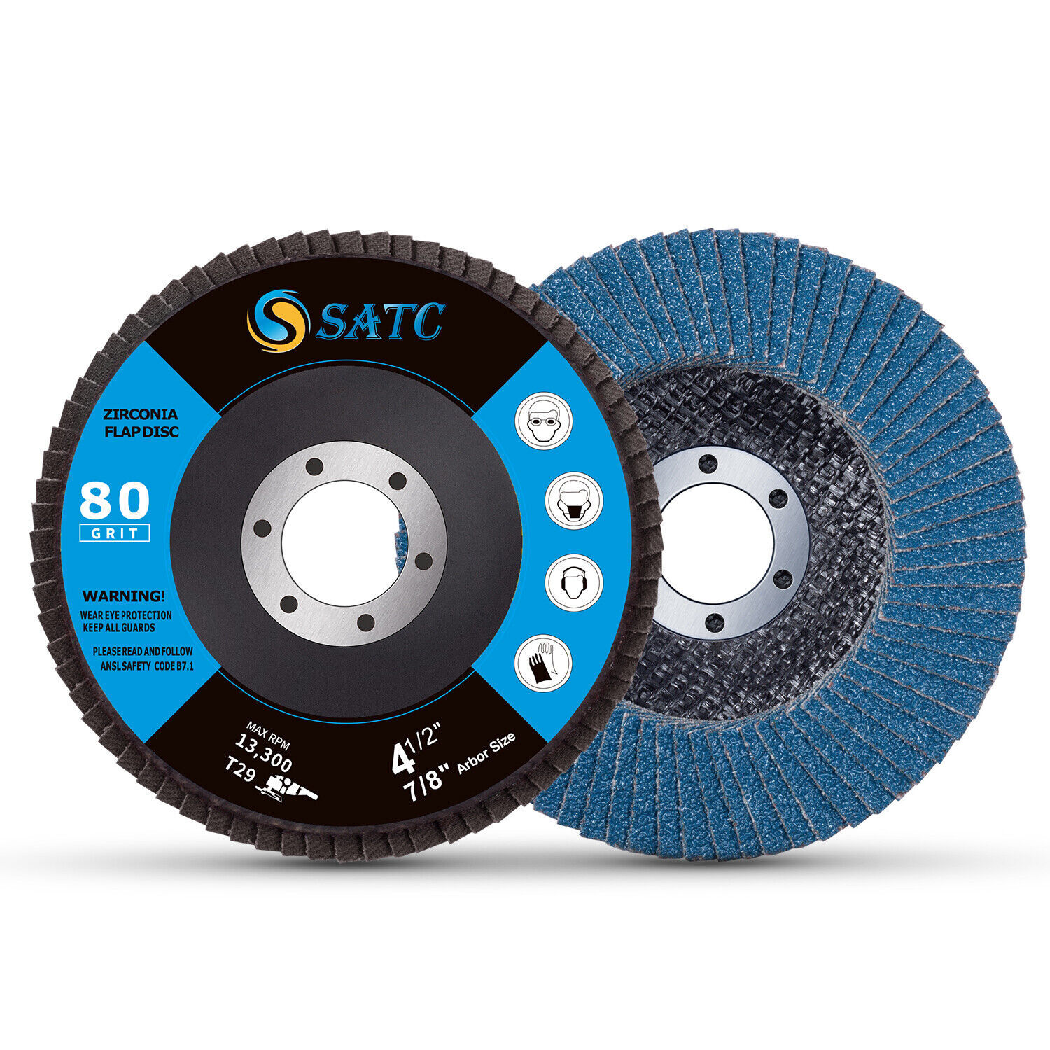 SATC 20x 4.5″ 4-1/2 Flap Disc 40 60 80 120 Grit Angle Grinder Sanding Grinding