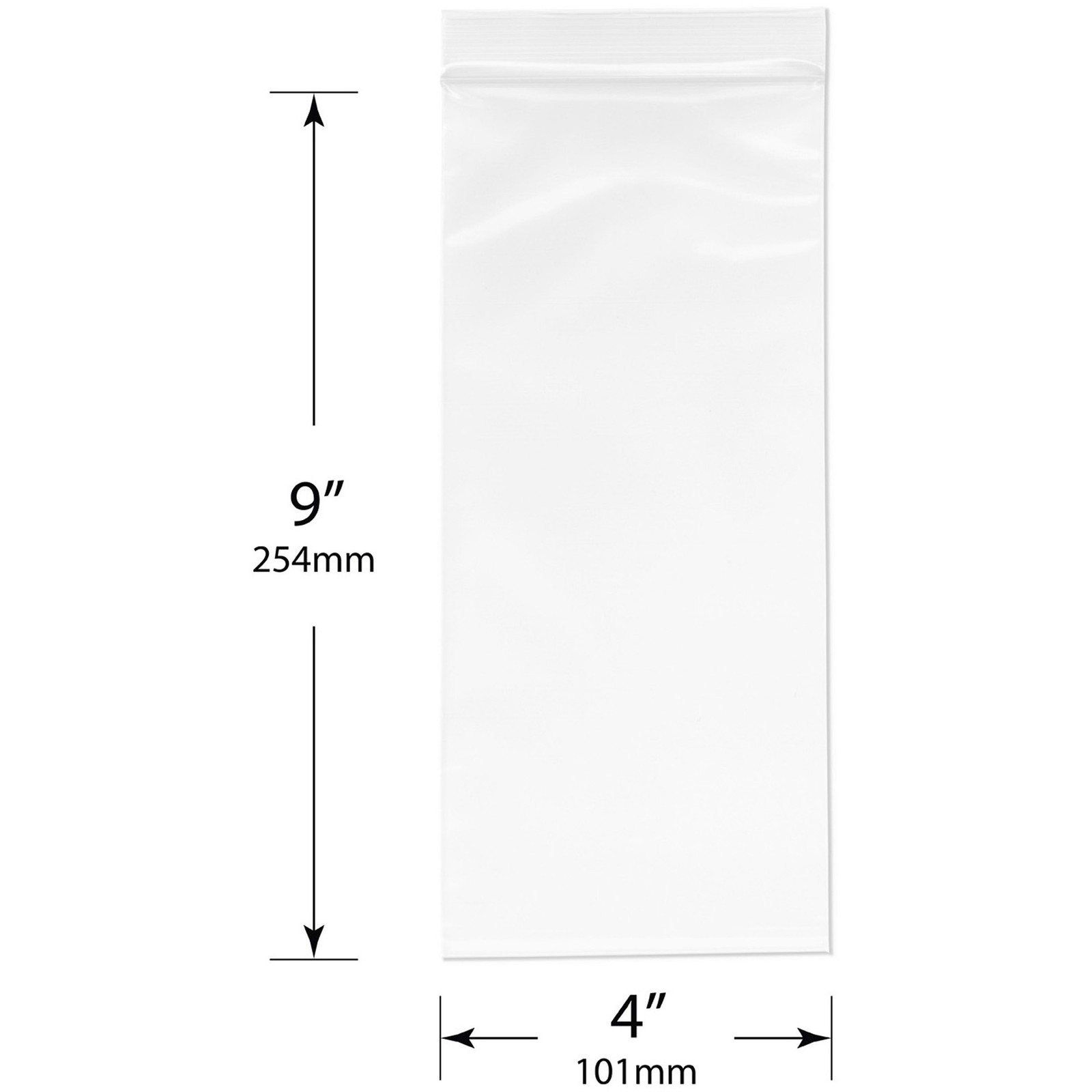 Plymor 4″ x 9″, 4 Mil Heavy Duty Zipper Reclosable Plastic Bags