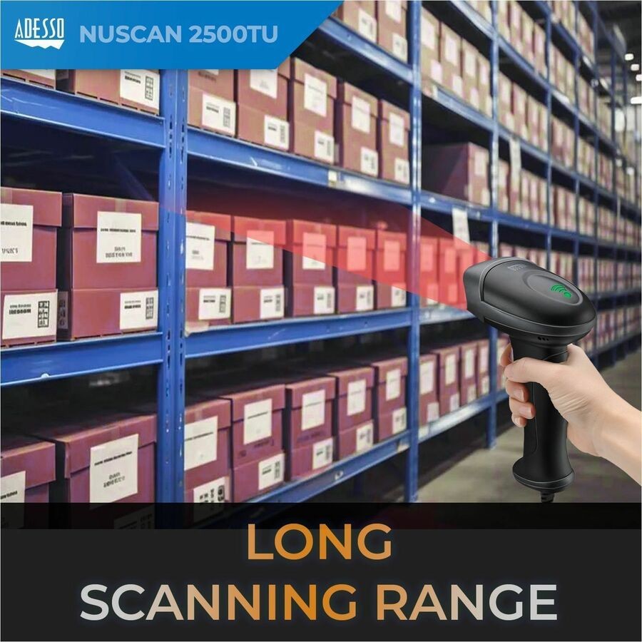 Adesso NuScan 2500TU Spill Resistant Antimicrobial 2D Scanner