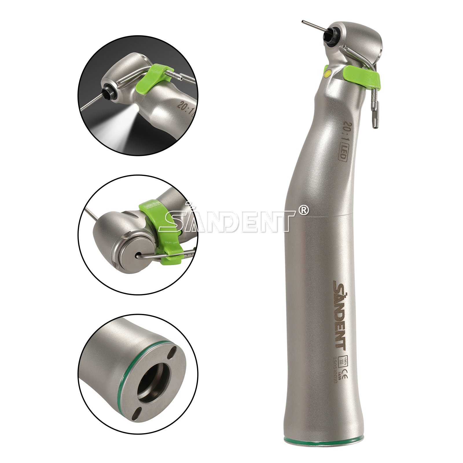 20:1 Dental LED Implant Contra Angle Handpiece for W H Surgical Motor