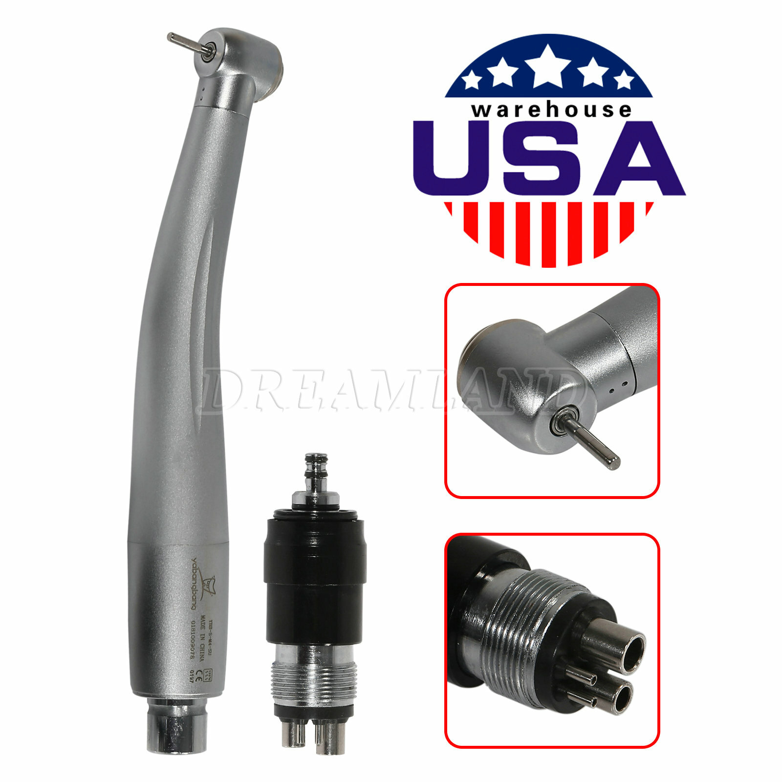 10X Dental High Speed Handpiece Air Turbine & 4H Quick Coupling YBNK4 Fit NSK