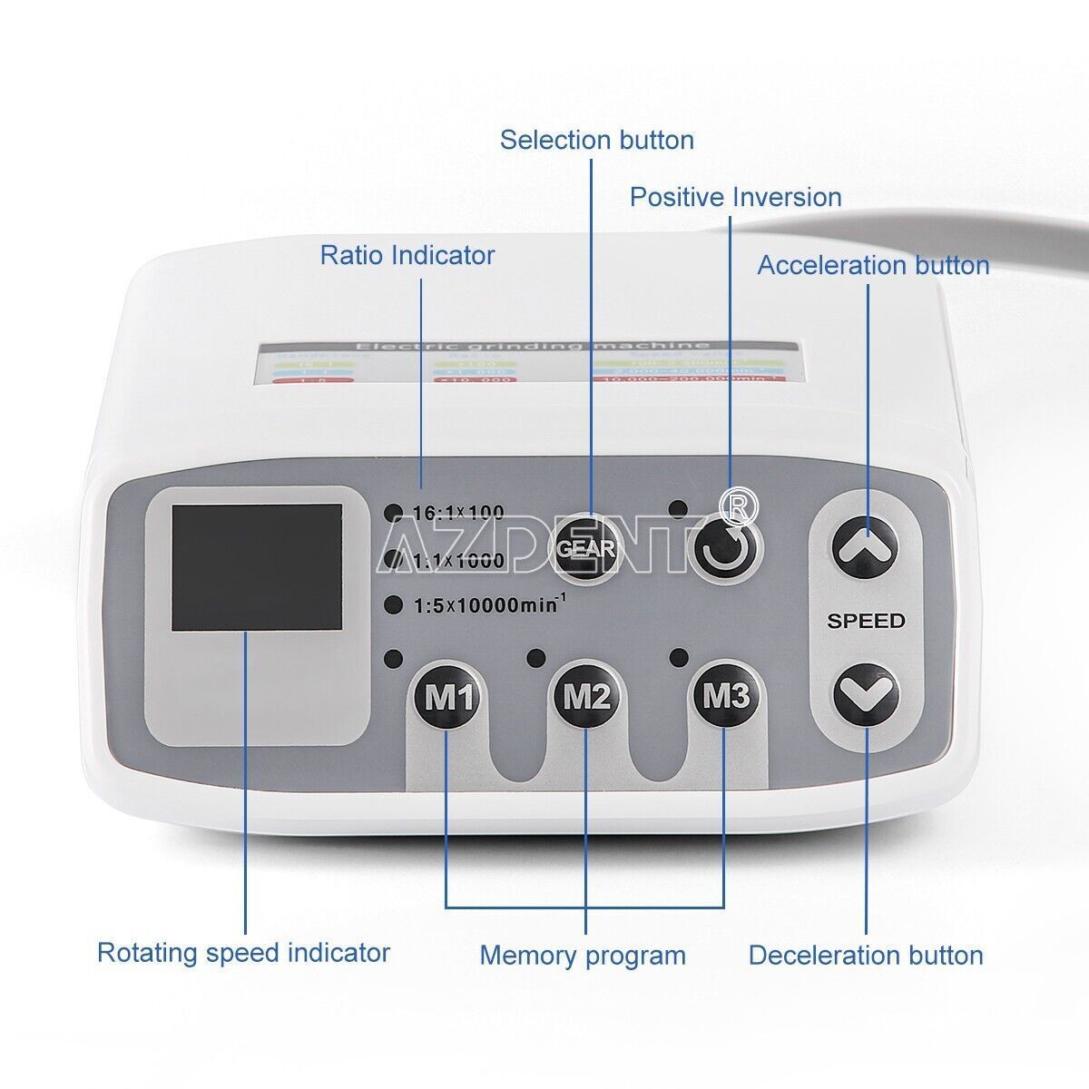 AZDENT Dental LED Brushless Electric Micro Motor/1:1 LED Inner Channel handpiece