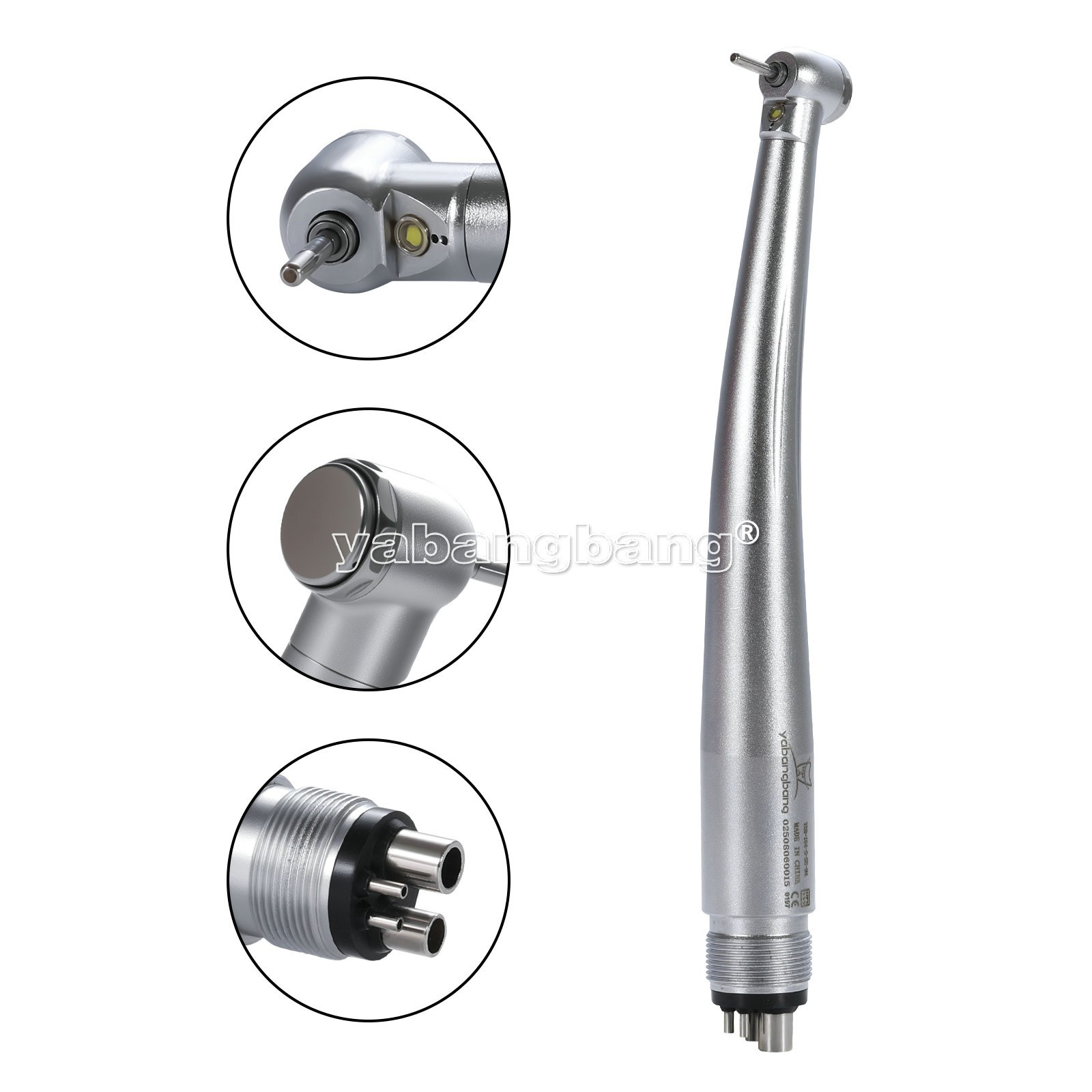 Dental High Speed Handpiece Mini LED Fiber Optic Small Head Air Turbine 4H USA