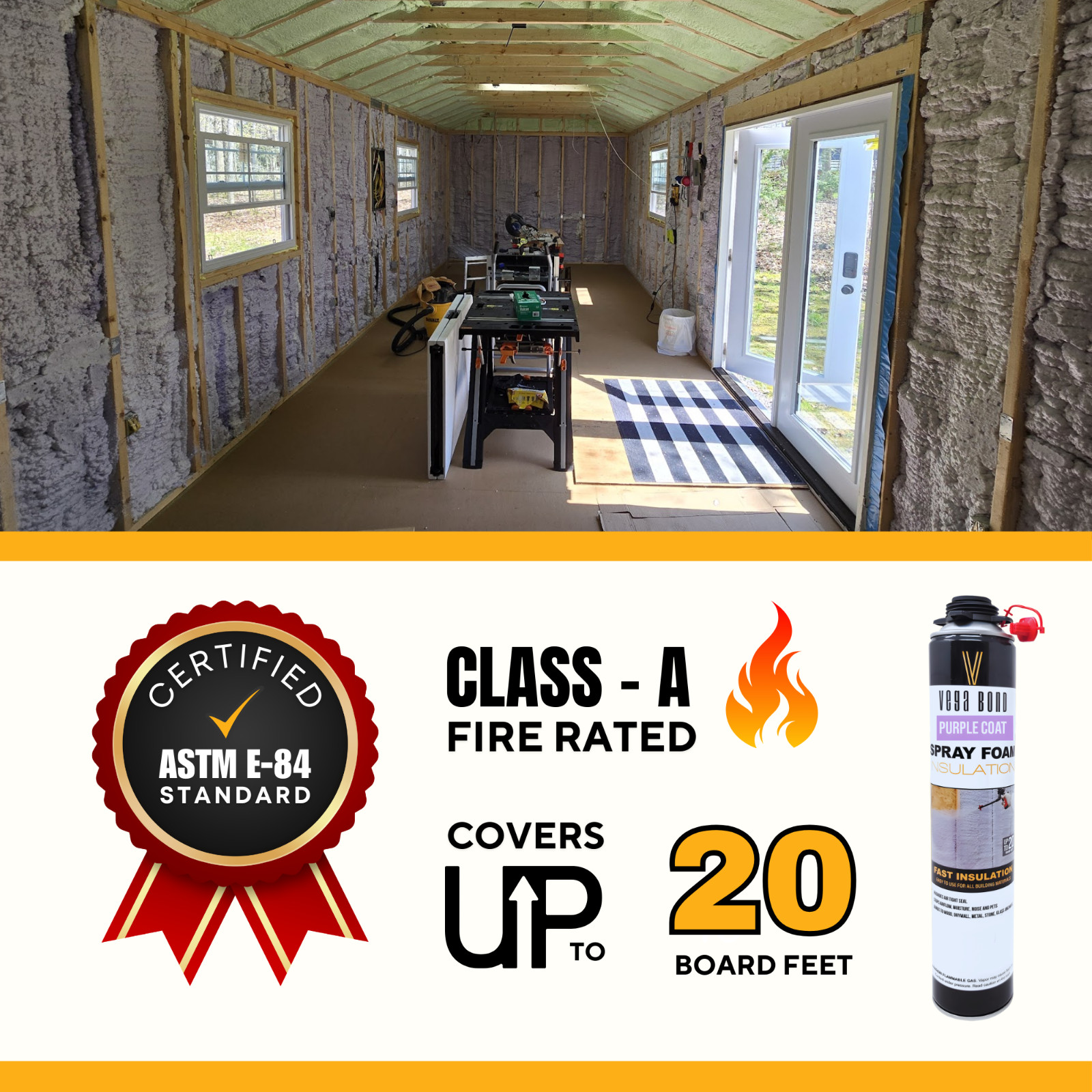 Vega Bond Superior Single Component Closed Cell Spray Foam Insulation – 20BF/can