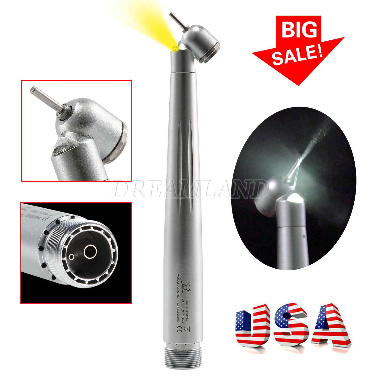 OLED+5 Light (45°) LED E-Generator Dental High Speed Handpiece Turbine 2/4Holes
