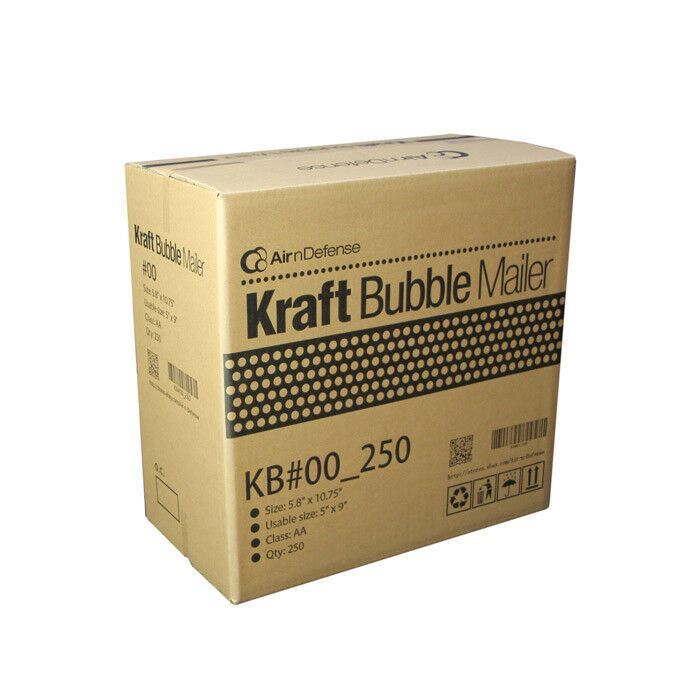5000 #00 5×10 Kraft Bubble Padded Envelopes Mailers Shipping Bags AirnDefense