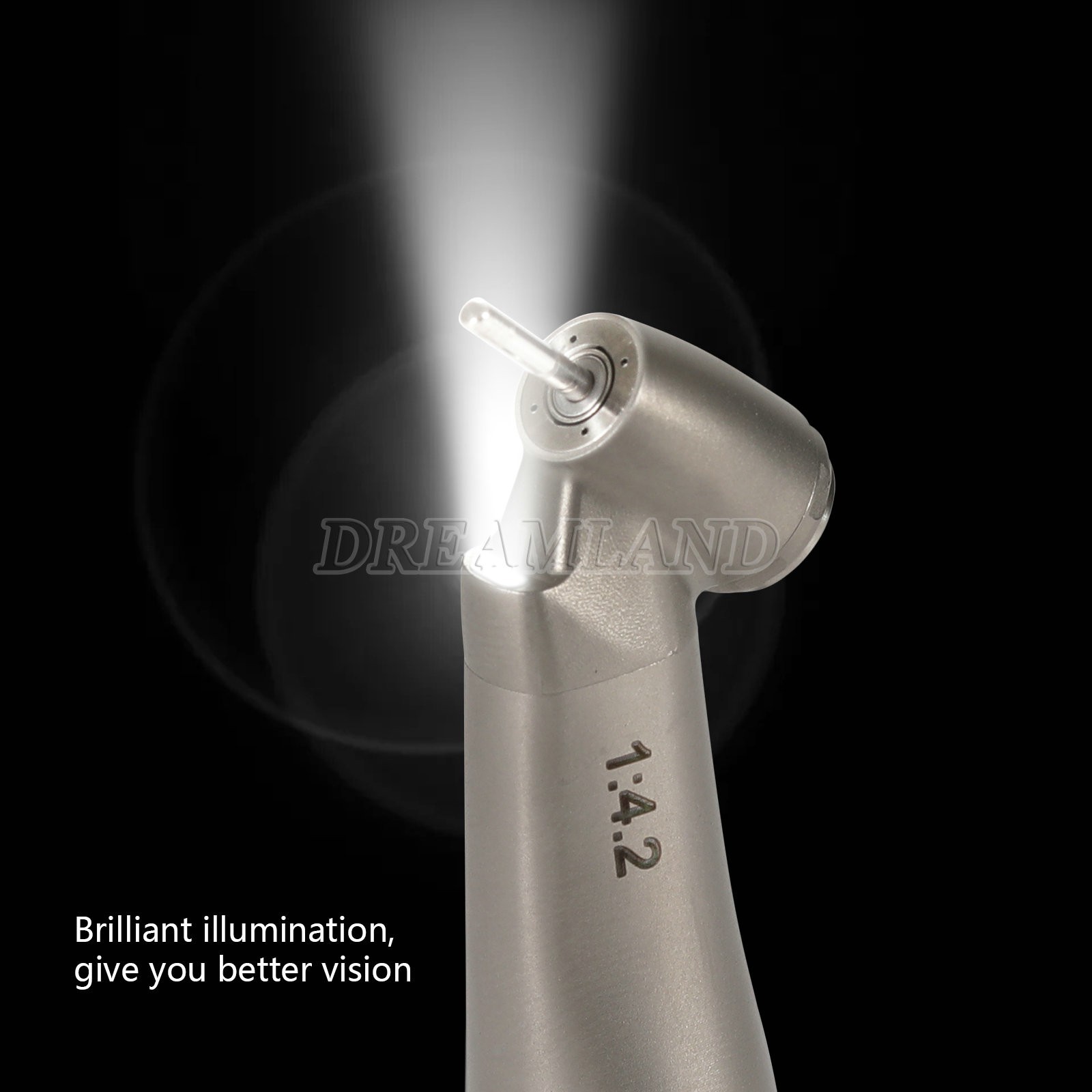 Dental 45° Angle inner Channel contra angle fiber optic LED 1:4.2 handpiece USA