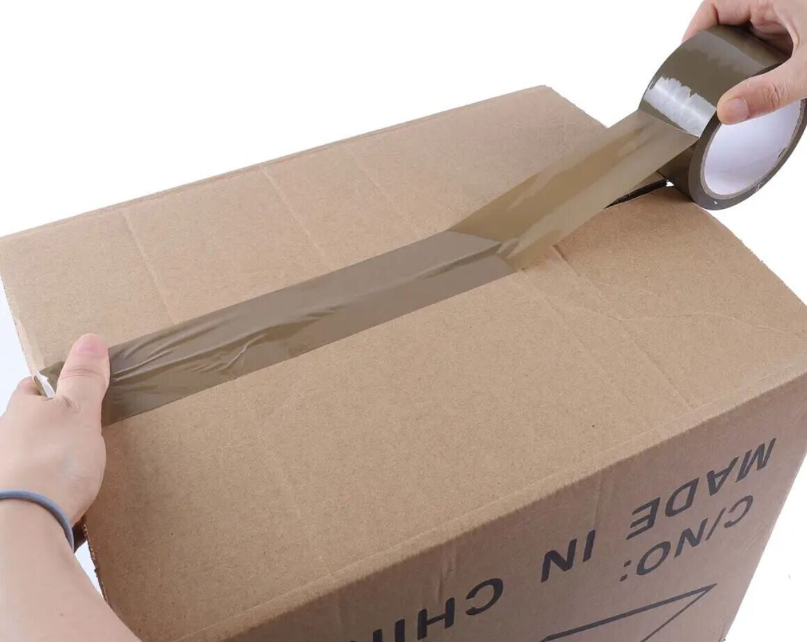 2-Inches Brown/Tan Color Shipping Packaging Sealing Tape 110 Yard (6 x 330 Feet)