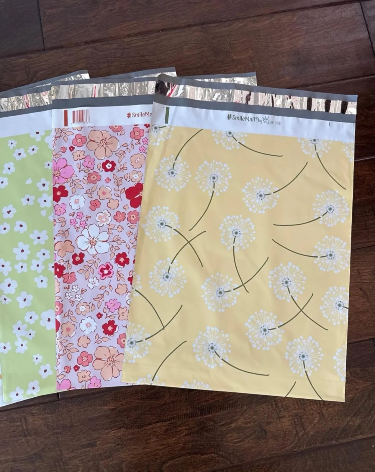 10 OR 20 Pack – 12×15.5″ Large Beautiful Floral 5 Patterns Designer Poly Mailers