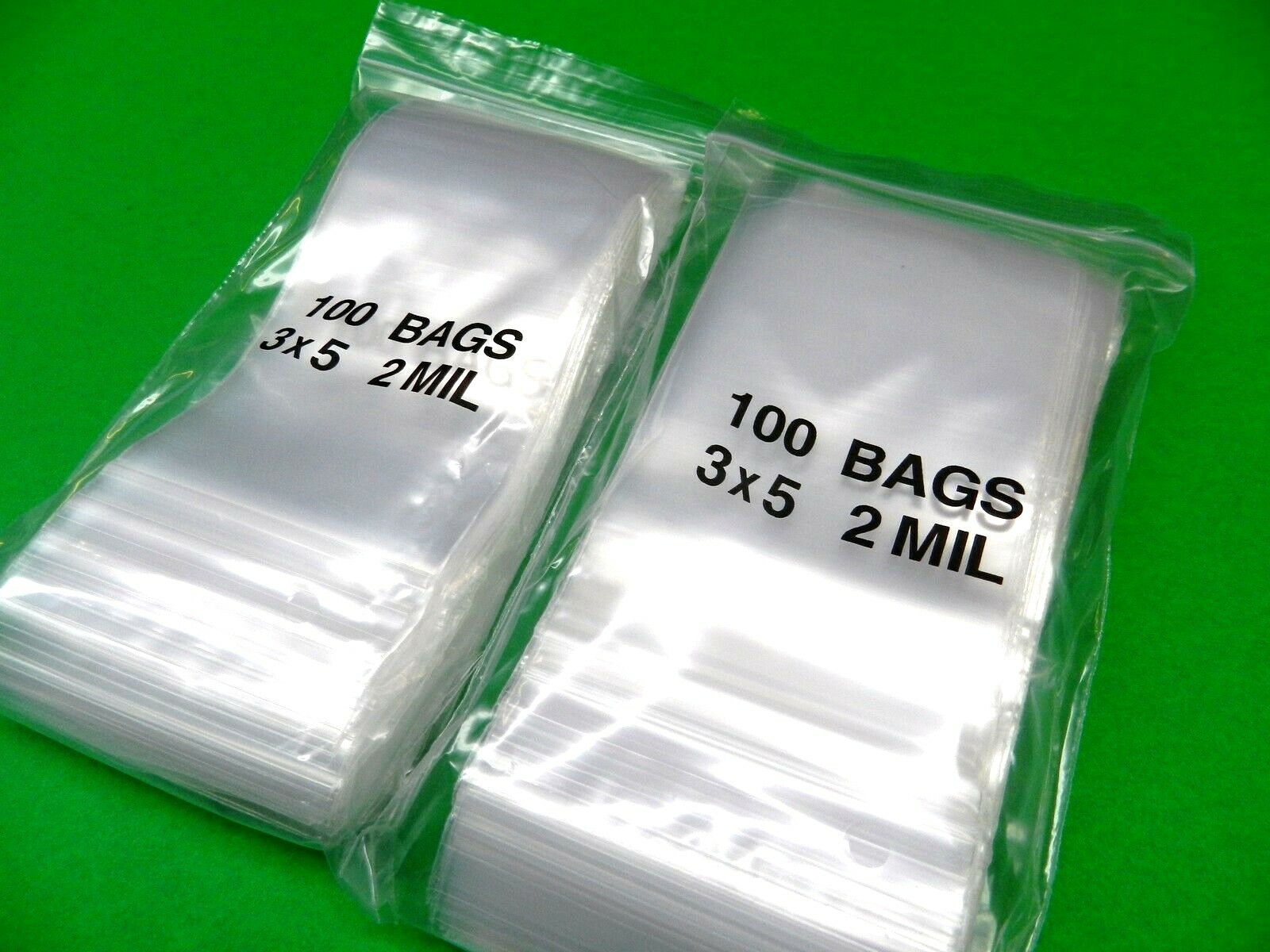 200 Clear Bags 3×5 Reclosable 2 mil Poly Bags 2mil 3″ x 5″ Squeeze Top Baggies