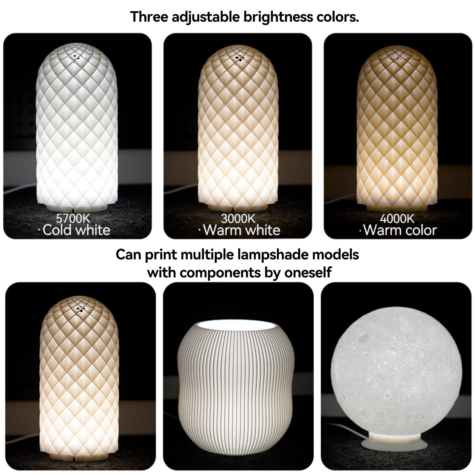 LED Lamp Kit 001 Three Colors for Bambu Lab Makerworld 3D Printed DIY 2PCS