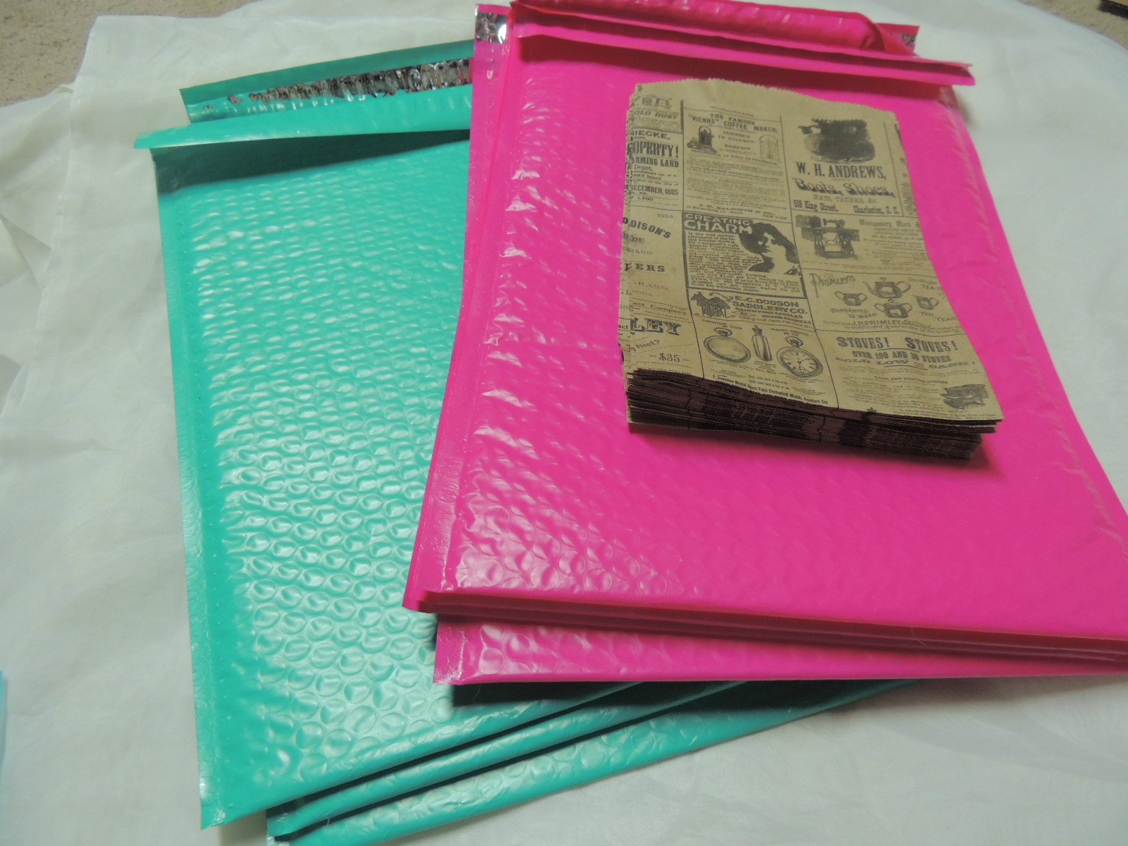 30 Hot Pink and Teal 10.5 X 15.25 Poly Bubble Mailers, Shipping Padded Mailer #5