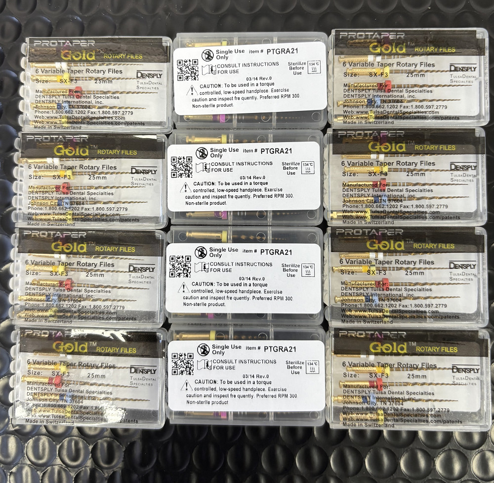 Dentsply ProTaper Gold Rotary Files F1,F2,F3,S1,S2,SX-F3, SX19 25mm 6 file/pk US