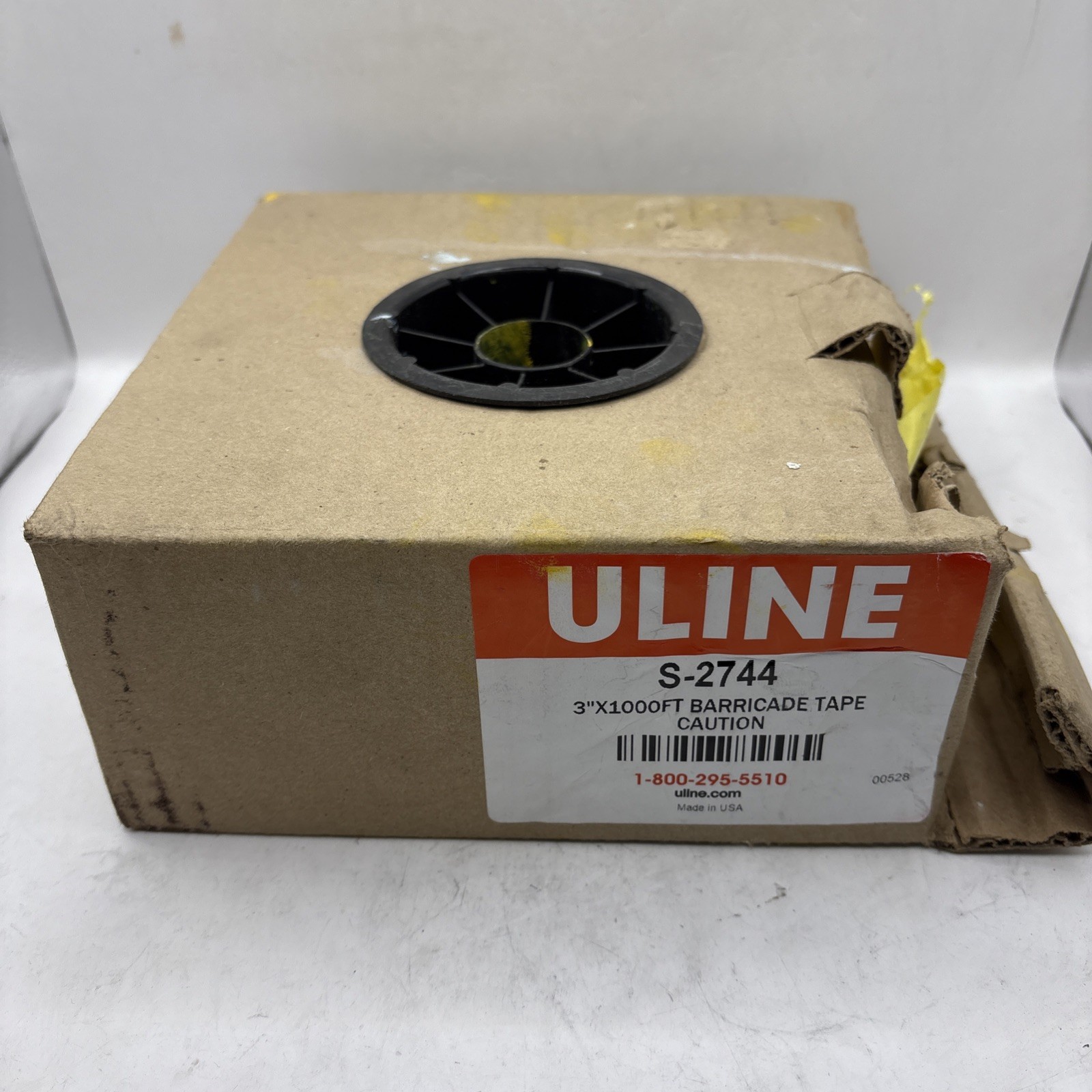 Uline 3” Barricade Caution Tape S-2744 Open Box With Approximately 700 Feet