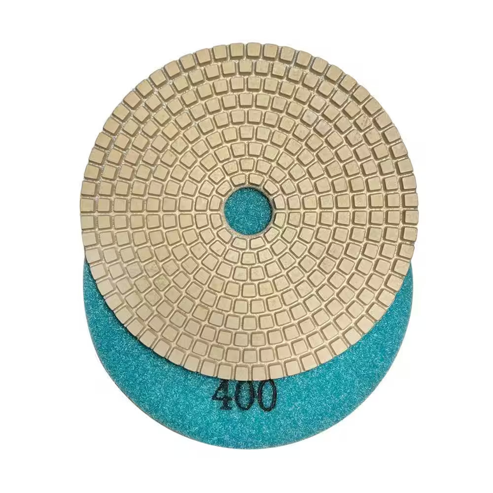4 In. White Resin Polishing Pad Set (50,100,200,400,800,1500,3000 Grit, Metal Ba
