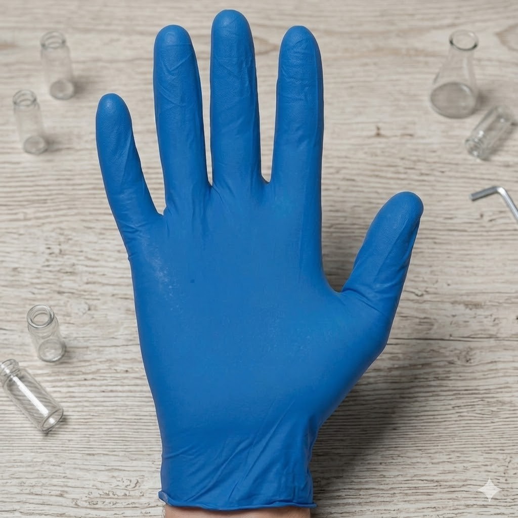 Ansell 92-675 TouchNTuff Nitrile Gloves Blue Textured Size M Box of 100 Protecti