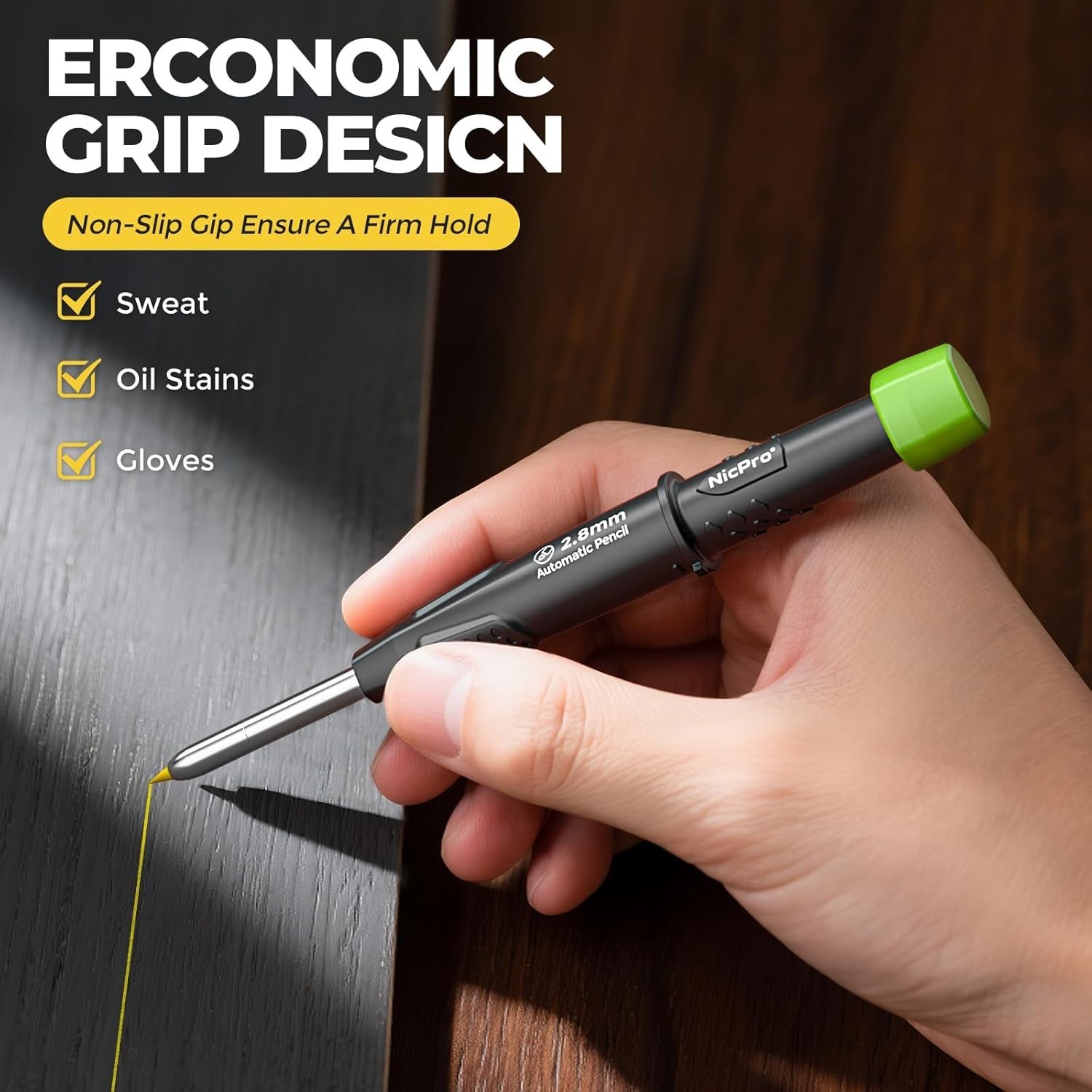 Carpenter Pencil with Sharpener, CP3000 Carpenter Mechanical Pencils with 19 …