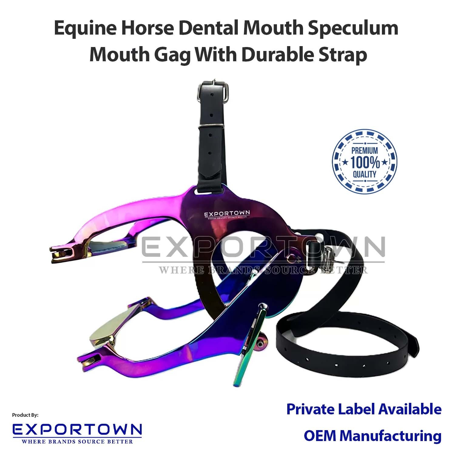 Premium multicolor Full Mouth Gag Equine Horse Dental Speculum Durable Straps
