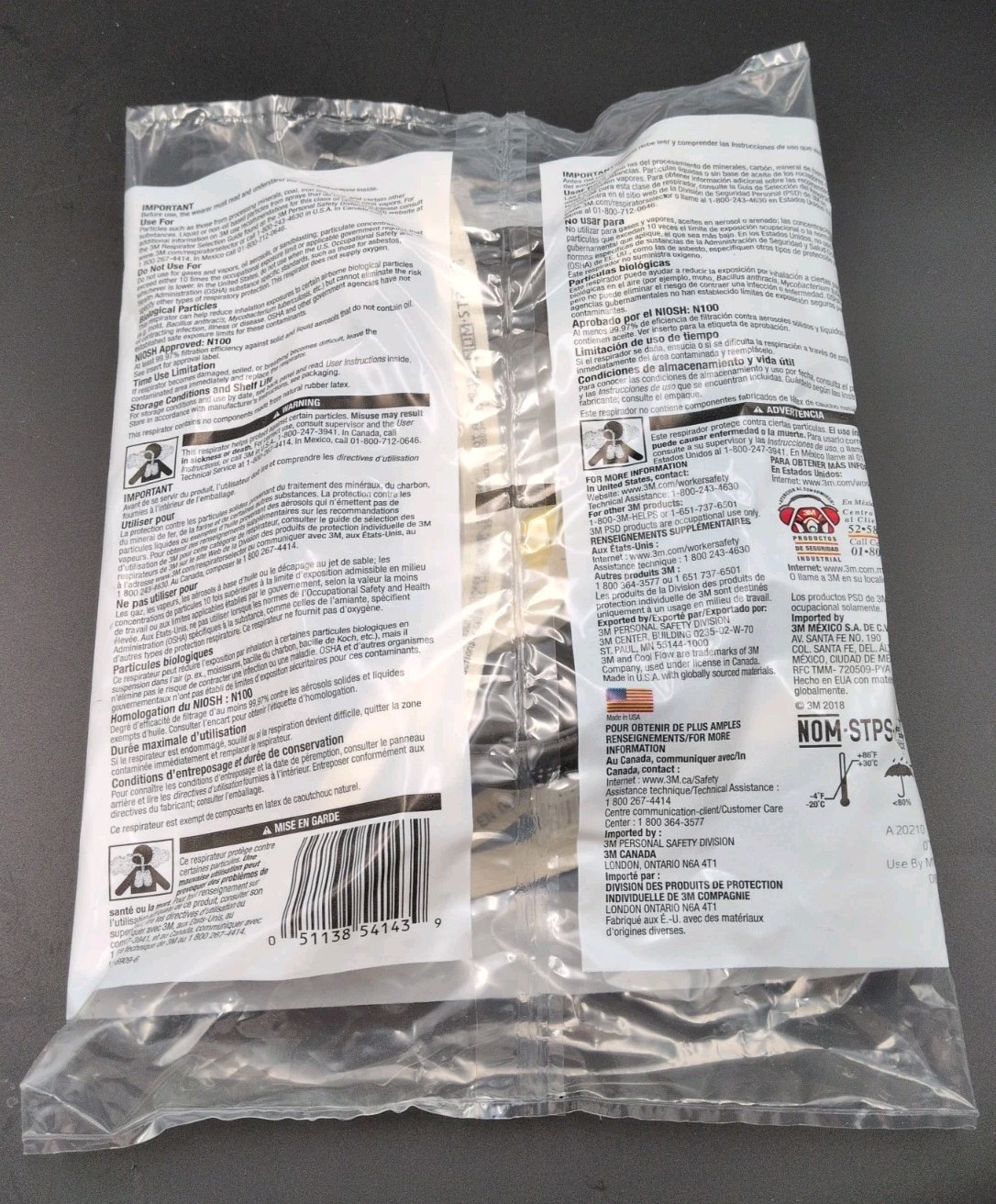 10 Pack 3M 8233 N100 Particulate Respirator With Valve