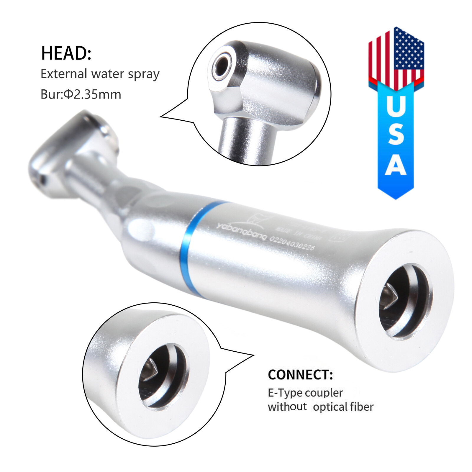 NSK Style Dental Slow Low Speed Handpiece Contra Angle/Air Motor 4 Hole