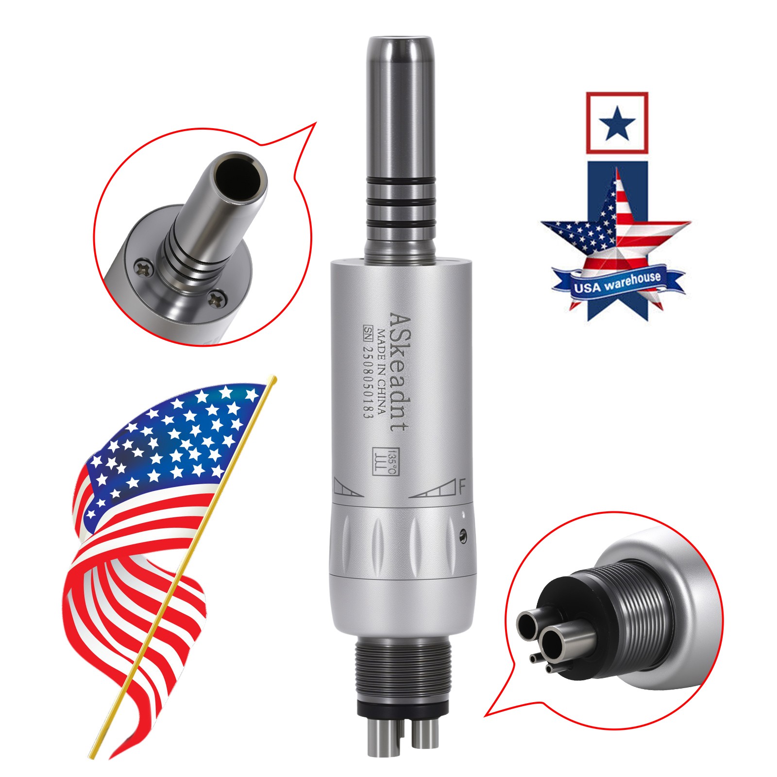 Air Motor Slow Low Speed Handpiece Cooling Unit Internal Water Spray M4 Dental
