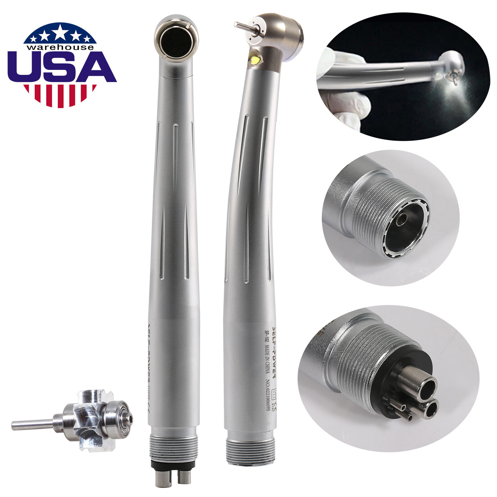 NSK Type Dental PANA Max High Speed LED Handpieces Internal Triple Spray Push CE